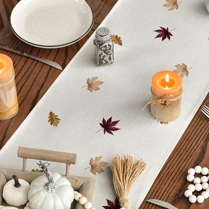 Artoid Mode 210 GSM Fall Table Runner 13x60 Inch Home Party Decor | Watercolor - Image 7
