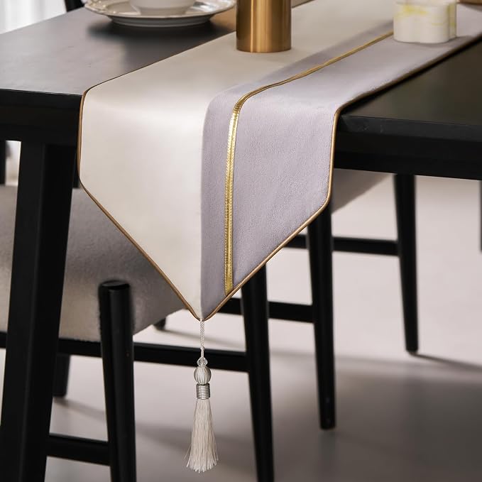 Avigers Table Runner 12 x 59 Inch, Tassels | Faux Silk double-layer accent by Avigers