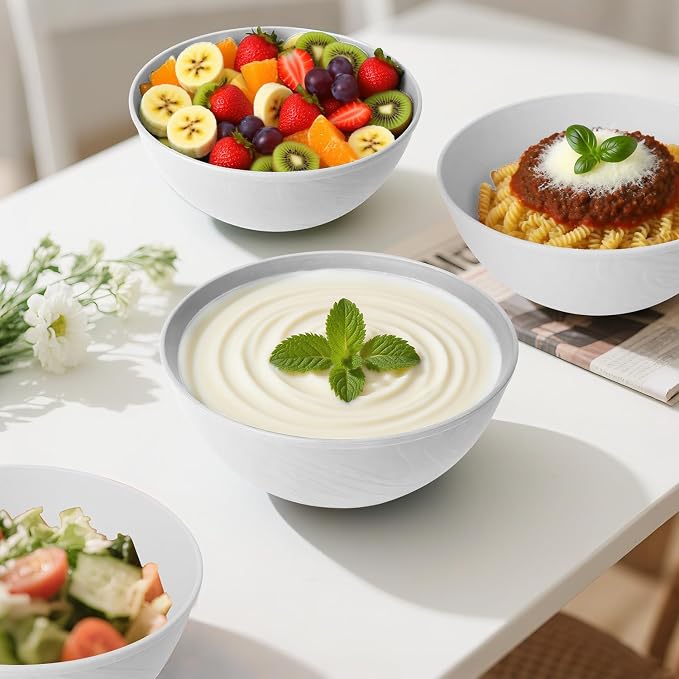 Wheat Straw Cereal Bowls 40 OZ, Unbreakable Bowls Set of 6, Microwave & - Image 3