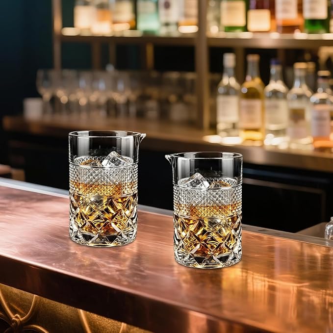Cocktail Mixing Glass Bartender | 24oz Crystal Bar Stirring Glass | Old - Image 6