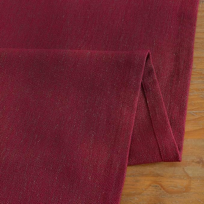 Wracra Linen Table Runner, Burlap Red Table Runners 60 Inches Long | Rich Woven - Image 3
