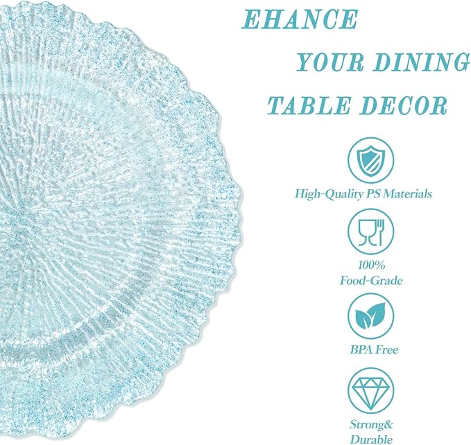 U-QE 60PCS Clear Blue Plates - Image 7