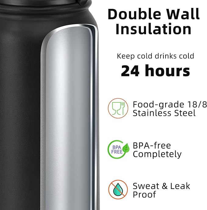 Fanhaw 20 oz Insulated Stainless Steel Water Bottle - Image 3