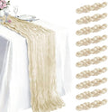 10 Pack Ivory Cheesecloth Table Runner 21 x 120 Inch Boho Gauze Sheer Table by Unknown