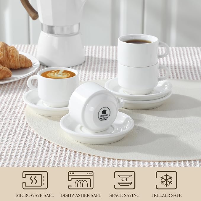 MALACASA 2.5 OZ Porcelain Espresso Cups - Image 4