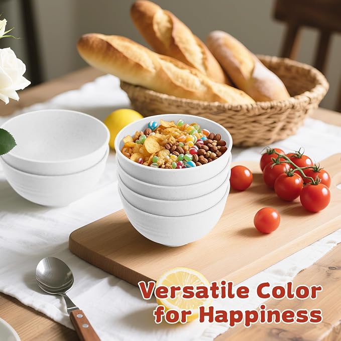 Handy Wheat Straw Bowls Set of 6, Unbreakable Ice-Cream Bowls Sets - Image 3