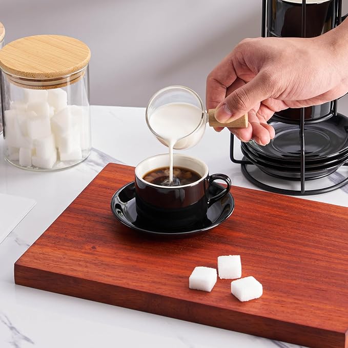 Cappuccino Cups Set of 4, 8oz Stackable Coffee Cups Set - Image 3