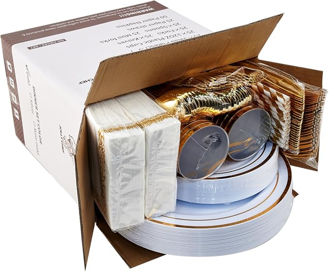 25 Guests Plastic Plates Set - Image 9