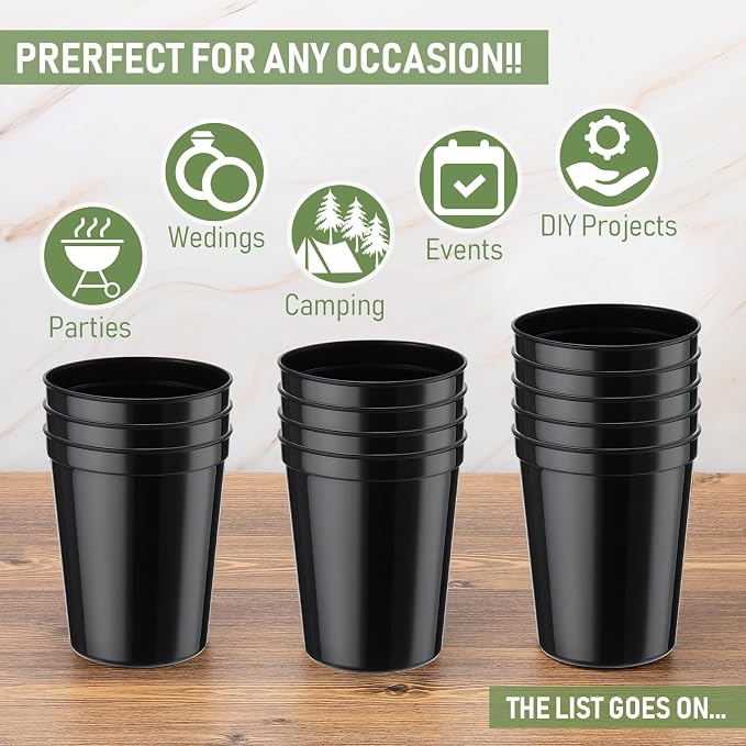 Yungyan 100 Pack 16 oz Stadium Cups Reusable Plastic Cups Blank Drink Stadium - Image 4