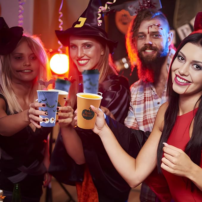 Tamone 100 PACK Halloween Cups 12OZ Disposable Coffee Cups - Image 8
