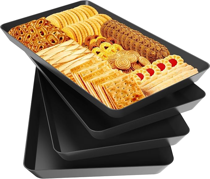 WOWBOX 4 pcs Serving Tray for Entertaining, Serving Platters for Snacks by WOWBOX