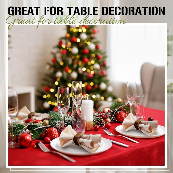 Zhehao 50 Pcs Wood Napkin Rings Bulk Acacia Handmade Dining Table Napkin Holder - Image 5