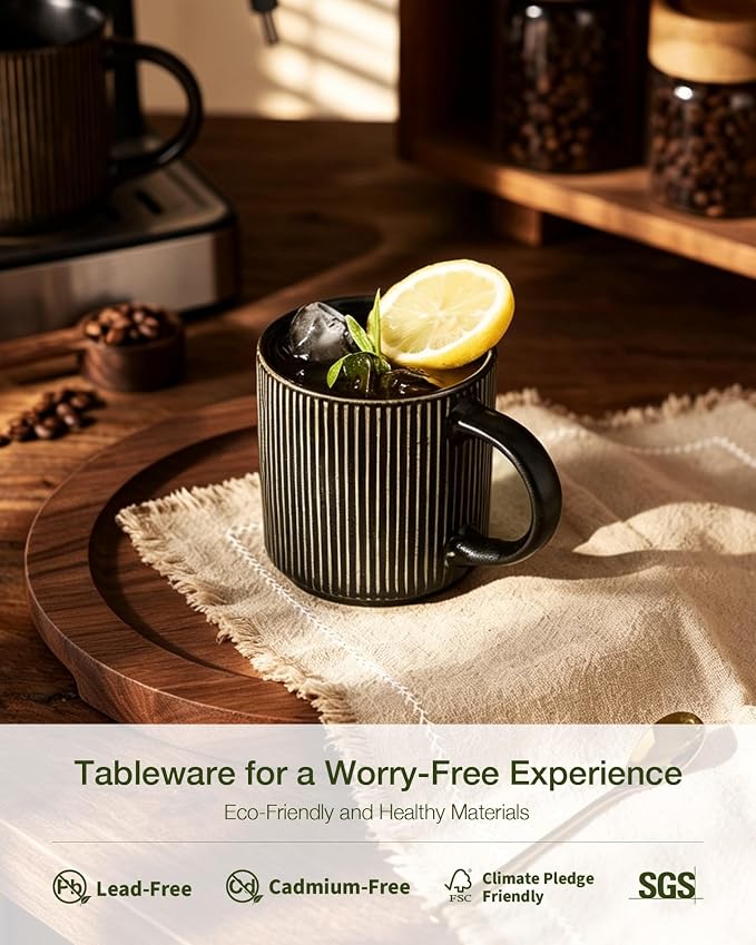 famiware Coffee Mug Set for 6, Star 12 oz Catering Mugs Cup Set - Image 3