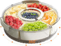 Divided Serving Tray with Lid and Handle, Stackable Snackle Box Container by Unknown