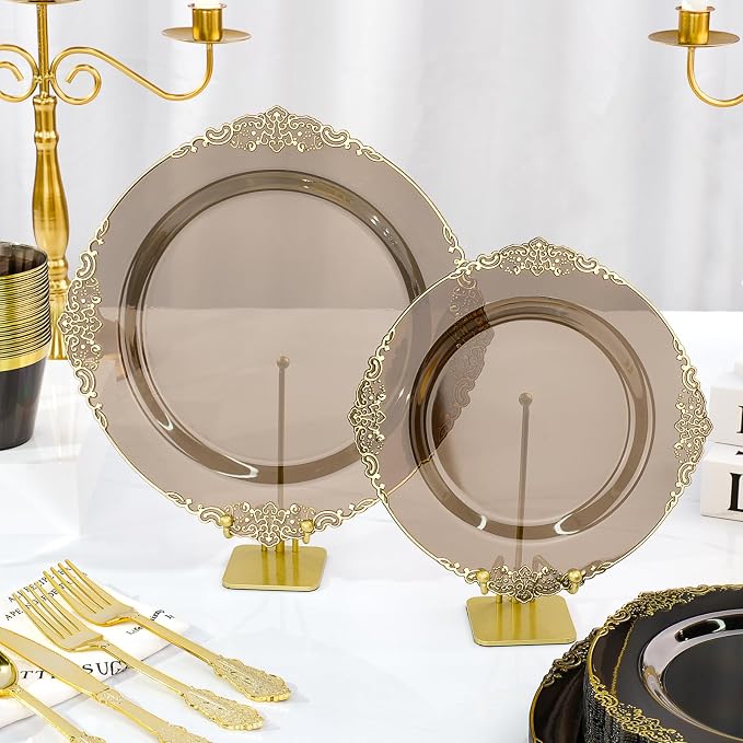 Bestluck 350PCS Black Disposable Dinnerware - Image 4