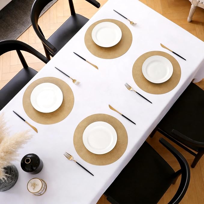 MOSAYT 13 Inch Round Vinyl Placemats Set of 6 - Image 5