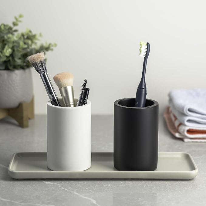 White Resin Bathroom Tumbler Cup - Image 7