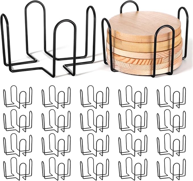 20 Pcs Metal Coaster Holder Square 4 Inch Iron Coaster by Unknown