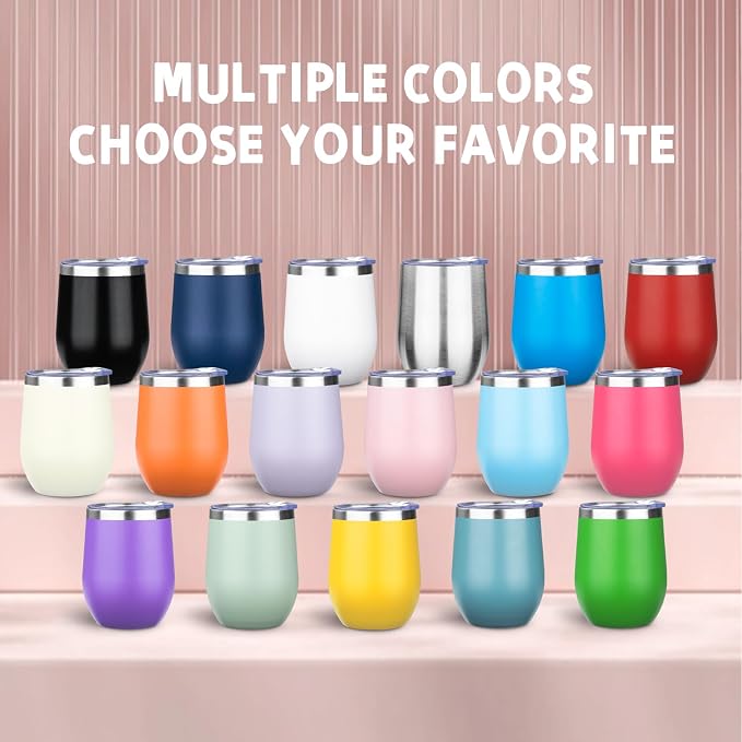 12oz/6 Pack Stainless Steel Wine Tumbler - Image 8