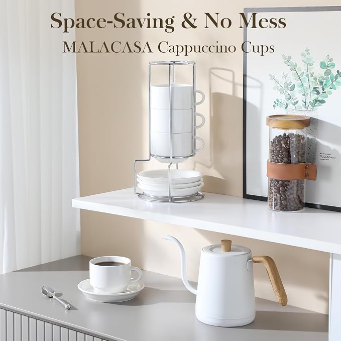 MALACASA 8 OZ Porcelain Espresso Cups - Image 6