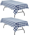 Checkered Tablecloth, 2 Pack, 54 x 108 inch, Stain and Wrinkle Resistant by Hiasan