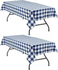 Checkered Tablecloth, 2 Pack, 60 x 120 inch, Stain and Wrinkle Resistant by Hiasan