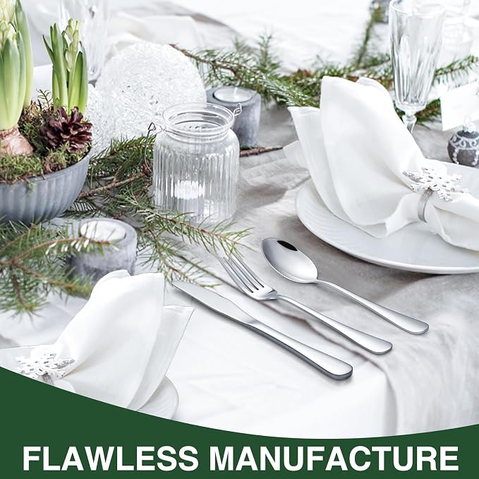 60-Piece Silverware Set with Organizer, AIVIKI Stainless Steel Flatware Set - Image 5