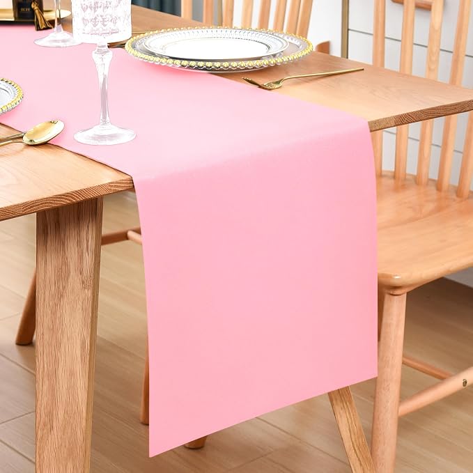 Wolkemer Farmhouse Pink Table Runner Dining Table Runners 90 Inches Long | by Wolkemer