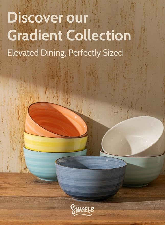 Sweese Cereal Bowl - 20 Oz Soup Bowls Set of 6 - Image 8
