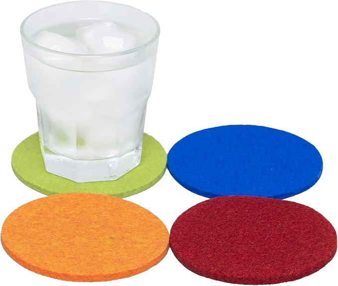 Graf Lantz - Bierfilzl Merino Wool Round Coasters Set of 4 - Carnival - Absorbs by GrafLantz