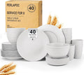 40 PCS Wheat Straw Dinnerware Sets, Service by Perlapoc