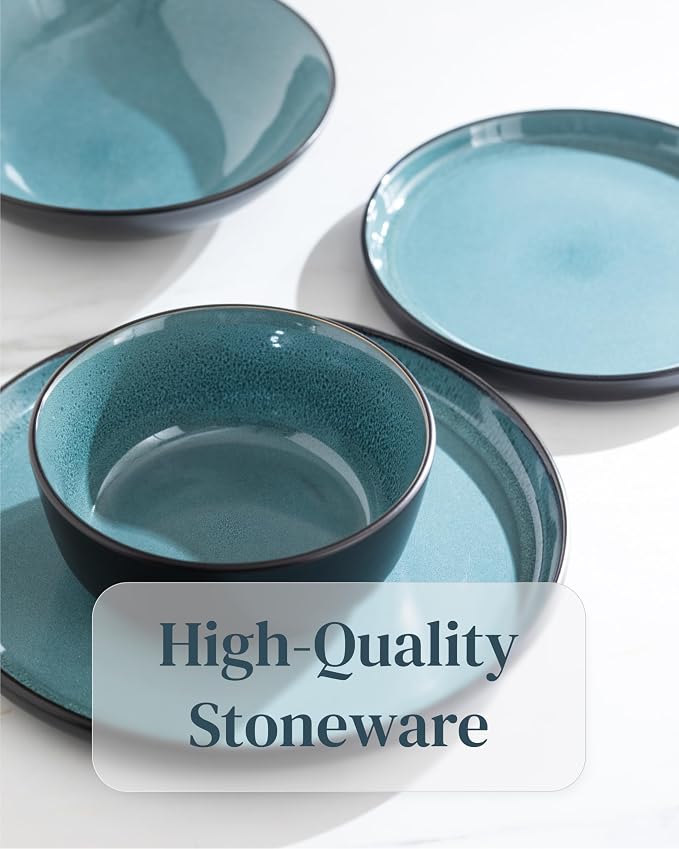 PURE LIVING INTERIOR DESIGN Stoneware small dinner plates set 2 pcs – 7.5" dark - Image 6