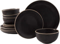 Gibson Home Rockaway 12-Piece Stoneware Dinnerware Set, Service by GibsonHomewares