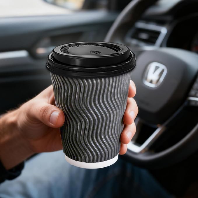 BYSNOW 100 Pack 8 oz Paper Coffee Cups - Image 5
