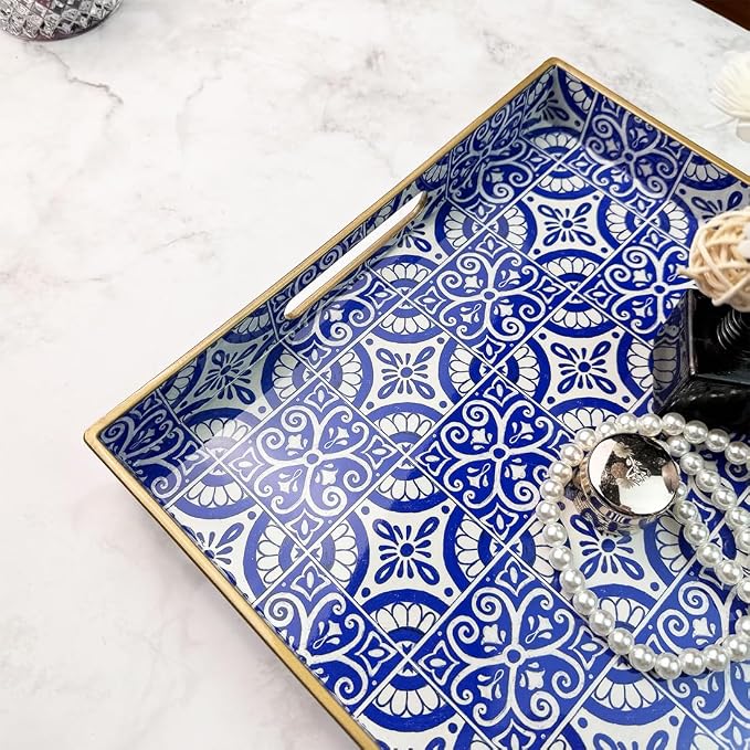 Serving Tray with Handles, Rectangular Decorative Trays - Image 6