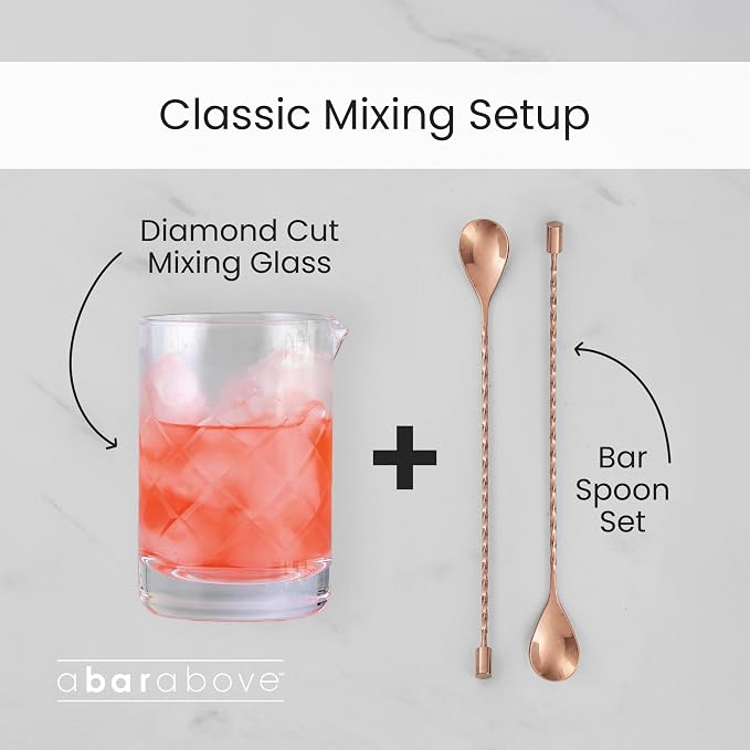 A Bar Above Cocktail Mixing Glass, Diamond Cut Stirring Pitcher, 18 Oz - Image 5