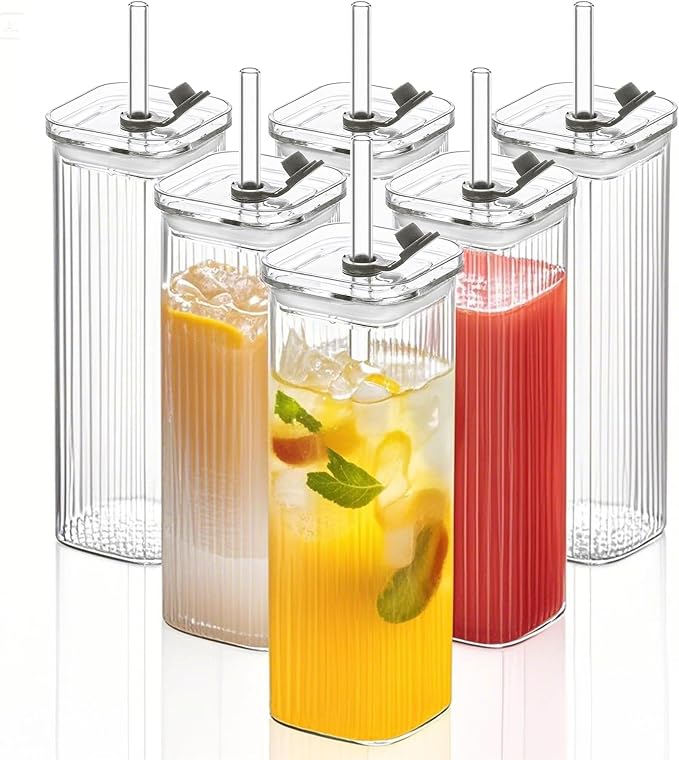 KEMORELA 6 Sets Glass Cups by KEMORELA