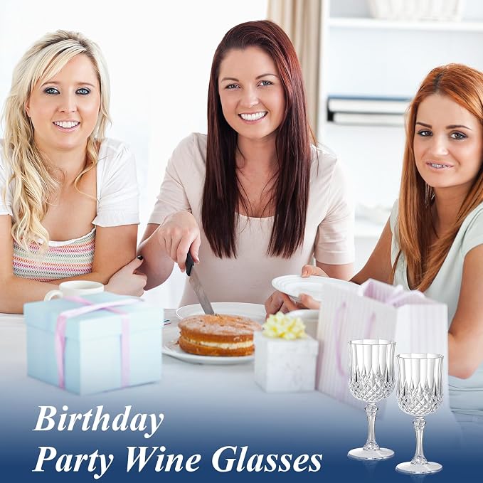 XUWAIDSGN 48 Pcs 7oz Plastic Vintage Wine Glasses Drinking Glasses Unbreakable - Image 9