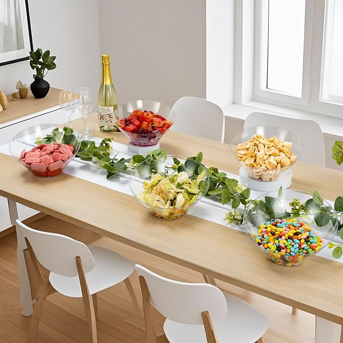 BESTVIP 54 Oz Clear Plastic Angled Serving Bowls, 12 Pack | Disposable Bowls - Image 5