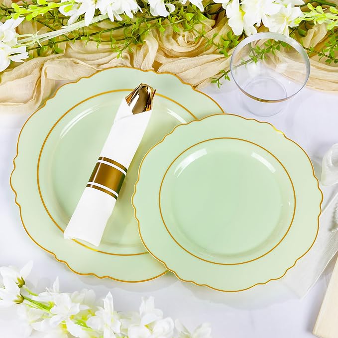 350PCS Light Green Plates - Image 6