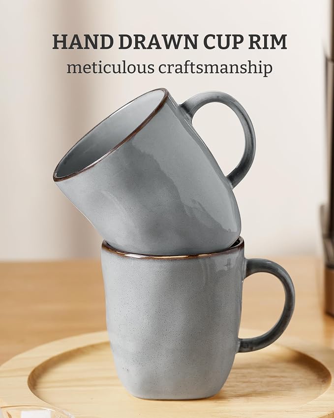 famiware Coffee Mugs Set of 6, Ocean Square 13oz Coffee Cup Set - Image 5
