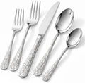 40 Piece Silverware Set for 8, Vintage Stainless Steel Flatware Set | Stone by Unknown