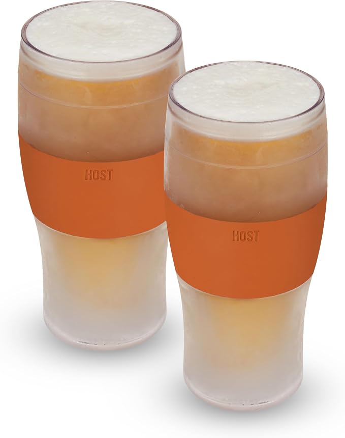 Host FREEZE Beer Glasses, Frozen Brew Mugs, Freezable Pint Glass Set, Insulated by HOST