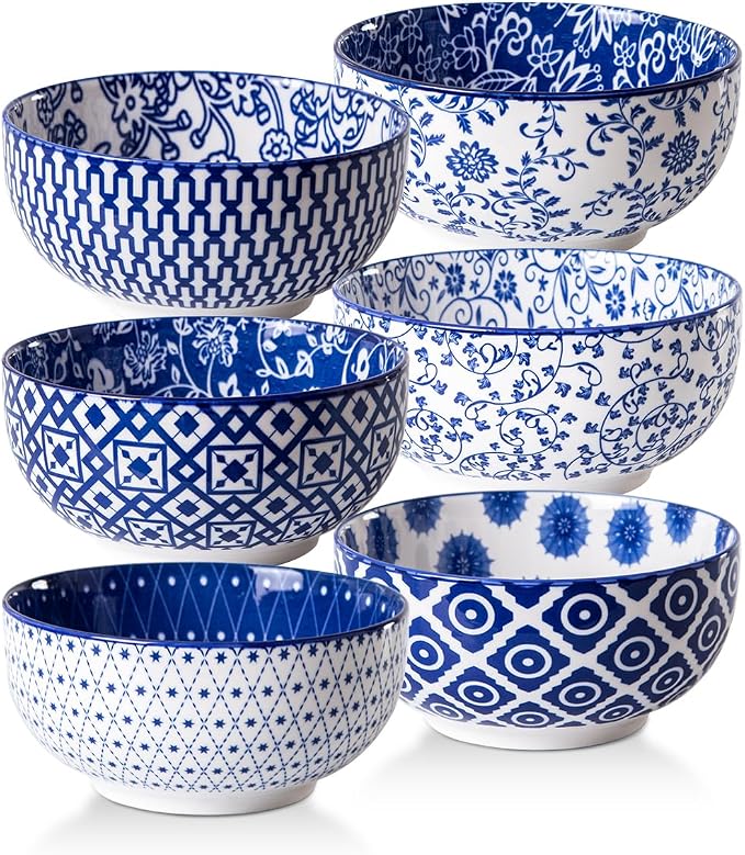 Ceramic Soup Bowls Set - 23 Oz Deep Cereal Bowl by Cerkik
