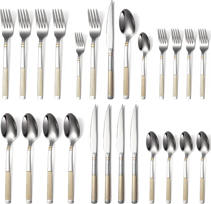 20-Piece Silverware Set Stainless Steel Flatware Set by X-zrew