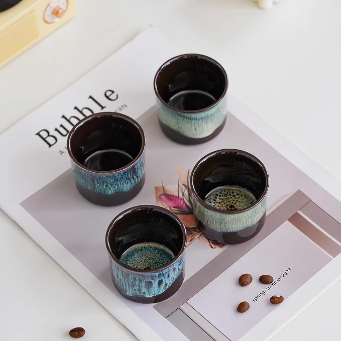 Espresso Cups Set of 2, Ceramic Espresso Cups, Expresso Shots Cups, 2.5oz Tea - Image 5