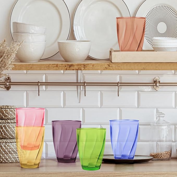 Topsky 12-ounce Plastic Water Tumblers | Set of 4 Transparent Unbreakable - Image 7