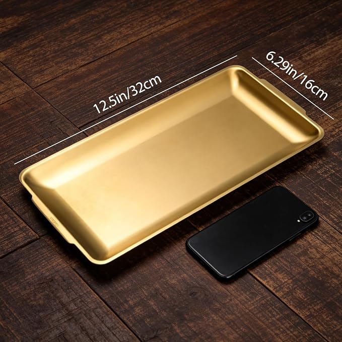 304 Stainless Steel Food Serving Tray, 12.6 Inch Rectangular Serving Tray - Image 4
