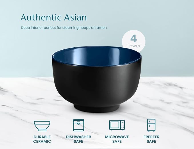 KooK Ramen Bowl, Japanese Bowls, Noodle Bowls, Large Soup Bowl, Large Capacity - Image 5