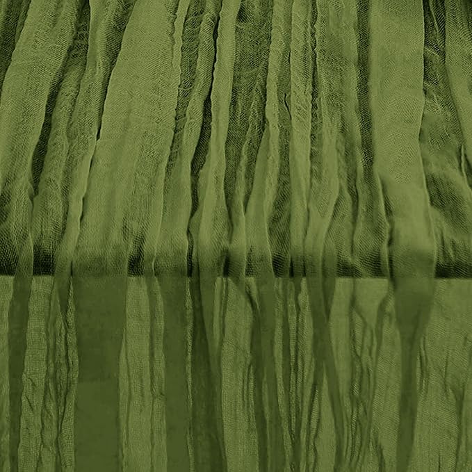 12 Pack Olive Green Cheesecloth Table Runner 35x120 Inch 10Ft Rustic Gauze - Image 2